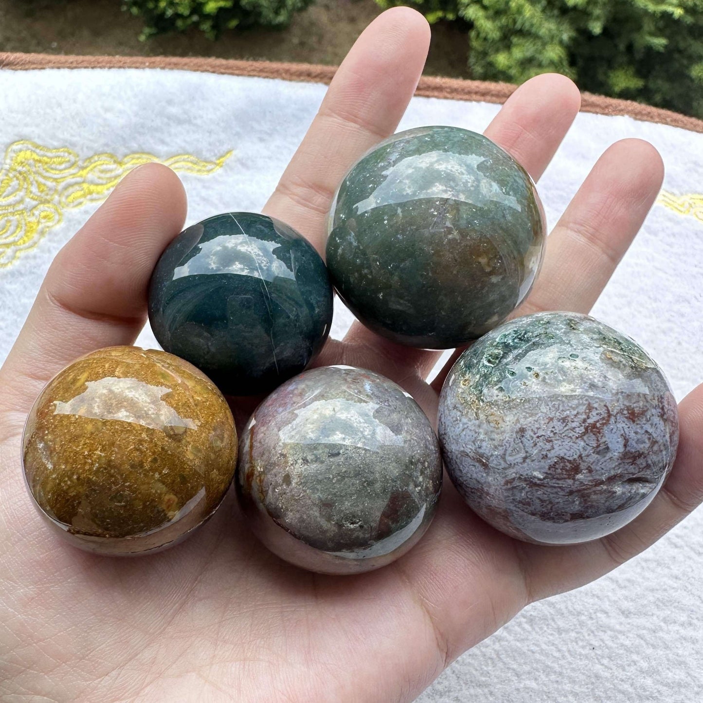 Natural Ocean Jasper Mini Sphere