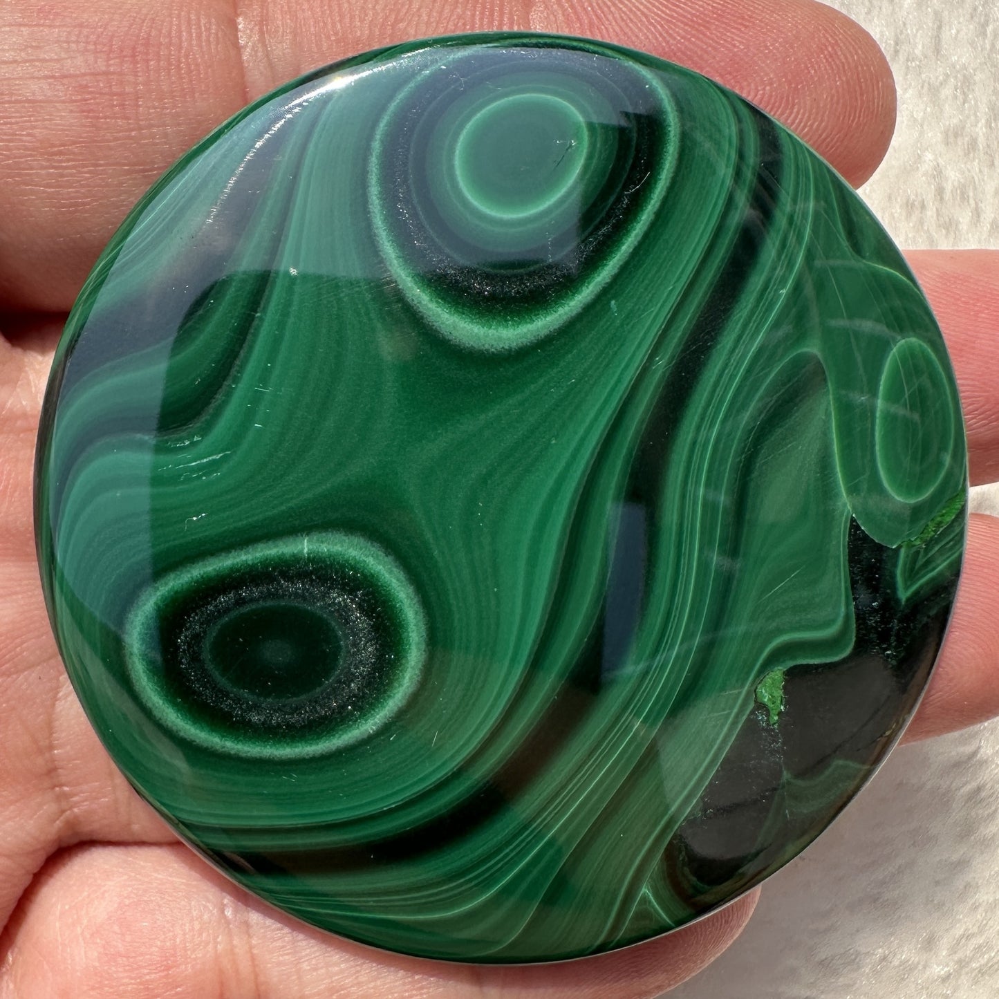 1pc Natural Malachite Polished Round Disk