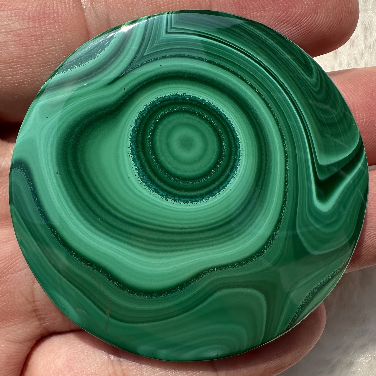 1pc Natural Malachite Polished Round Disk