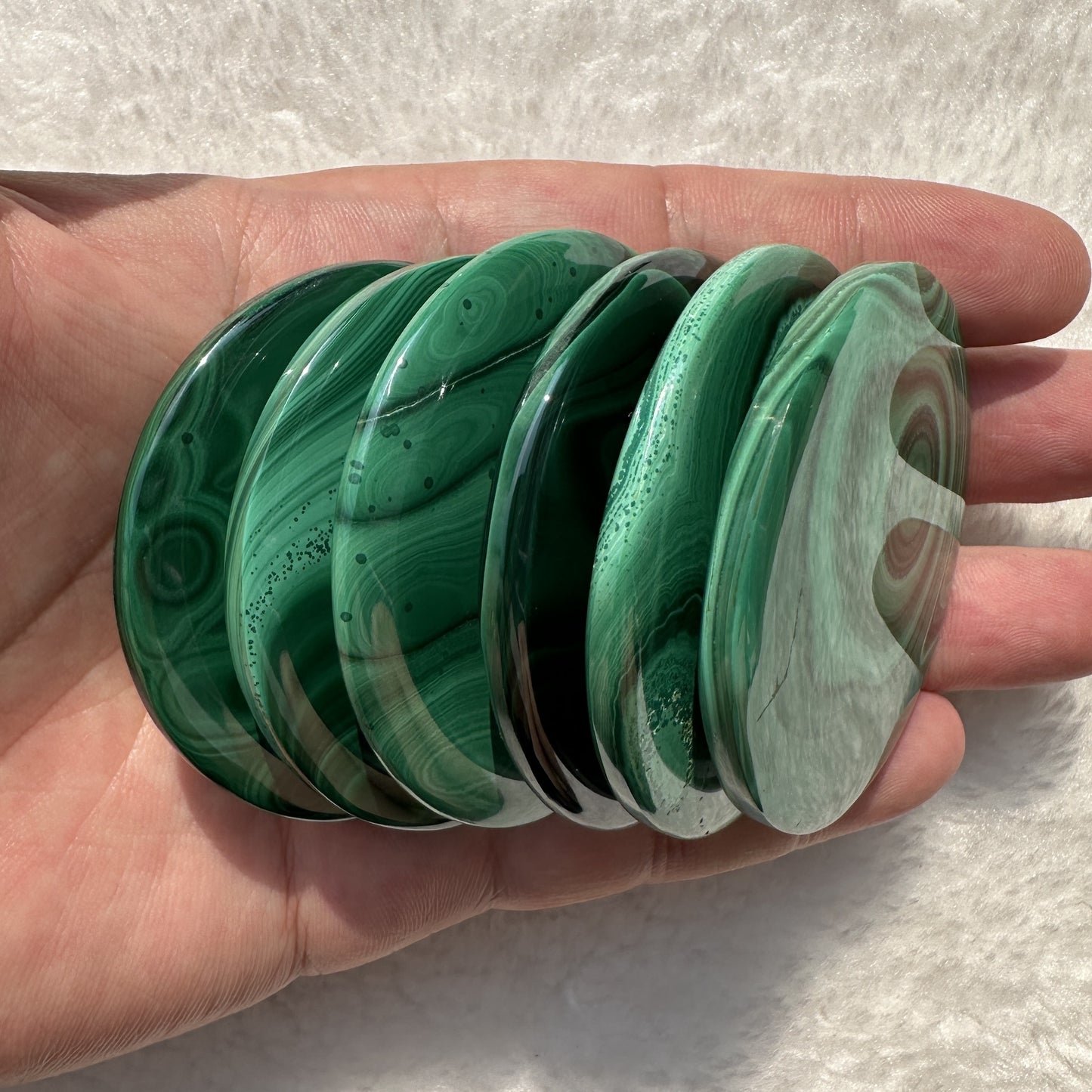 1pc Natural Malachite Polished Round Disk