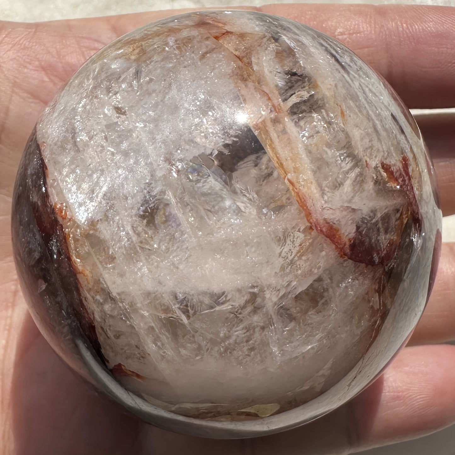 1pc Nature Fire Quartz Sphere