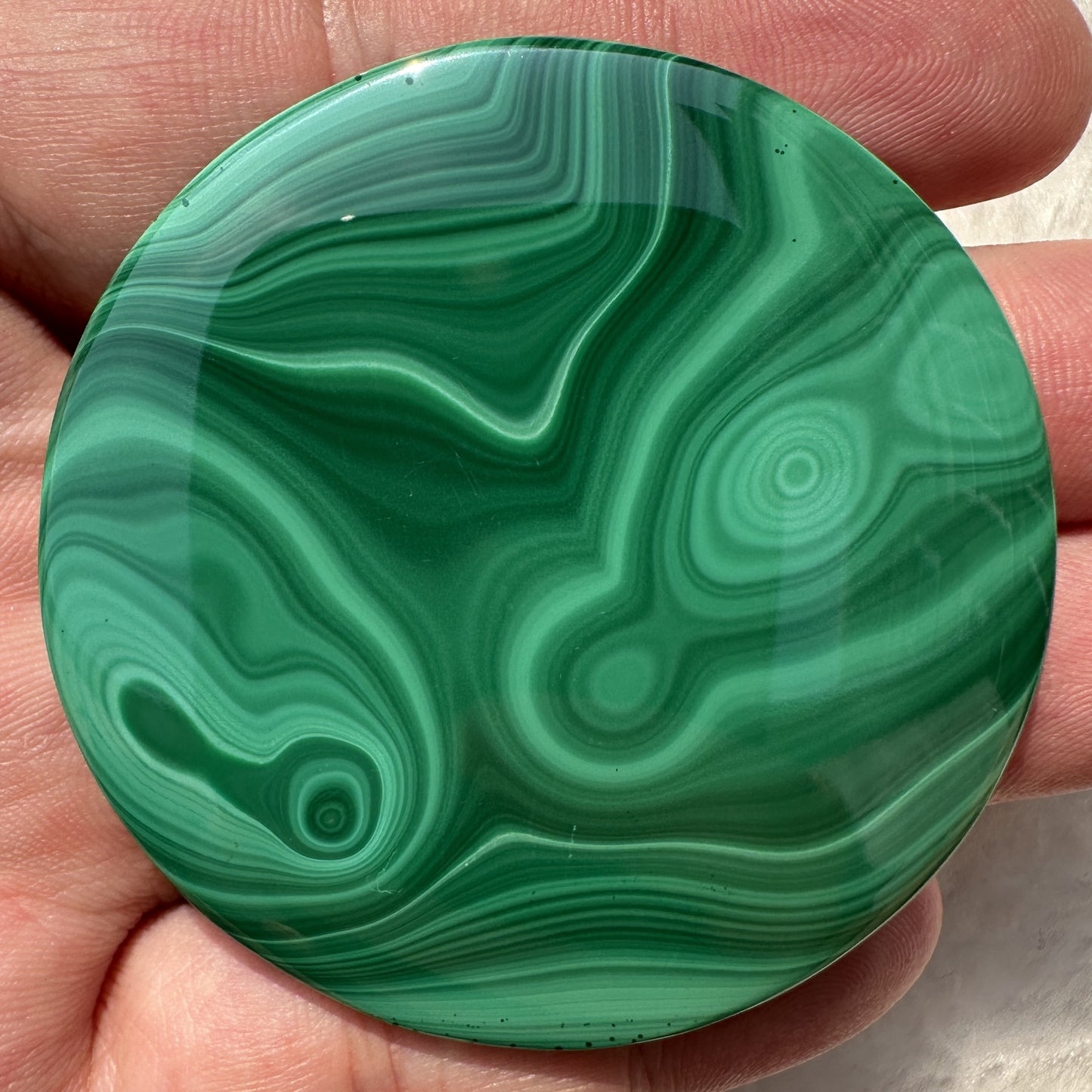 1pc Natural Malachite Polished Round Disk