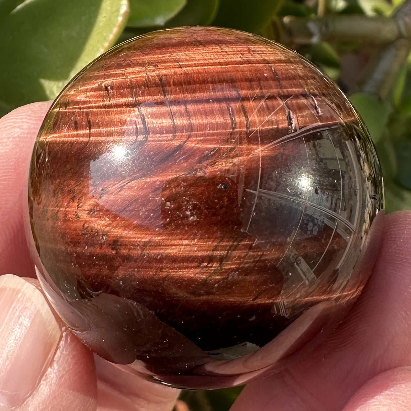 1pc Radiant Red Tiger Eye Sphere