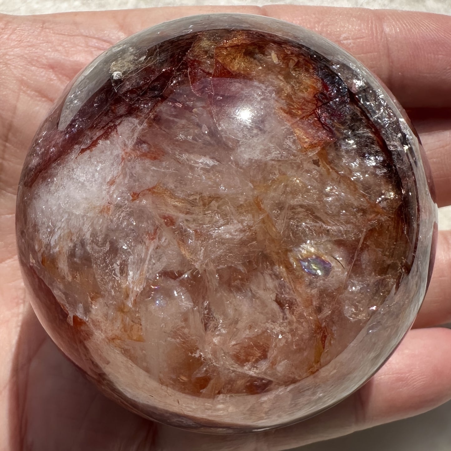 1pc Nature Fire Quartz Sphere