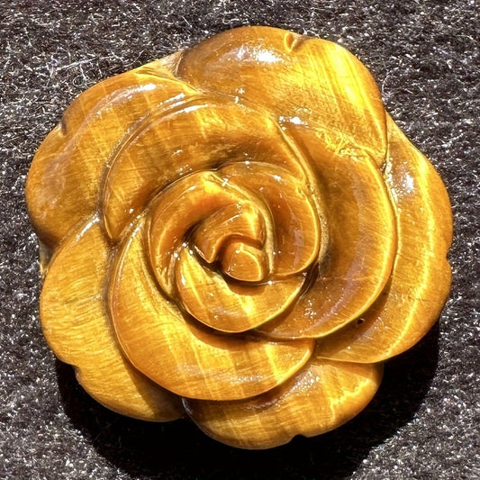 1pc Natural Tiger Eye Rose Carving