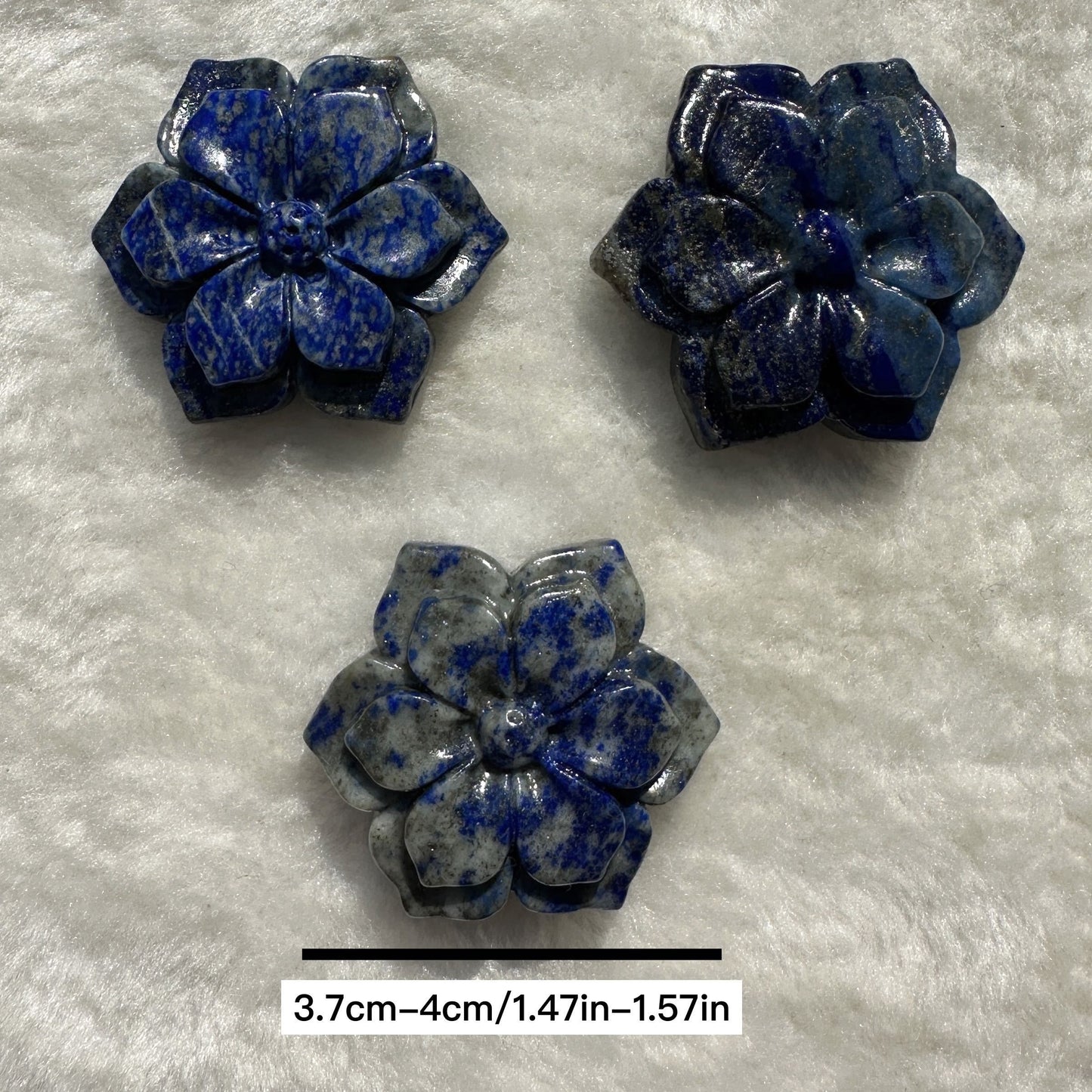 1pc Natural Lapis Lazuli Flower Carving