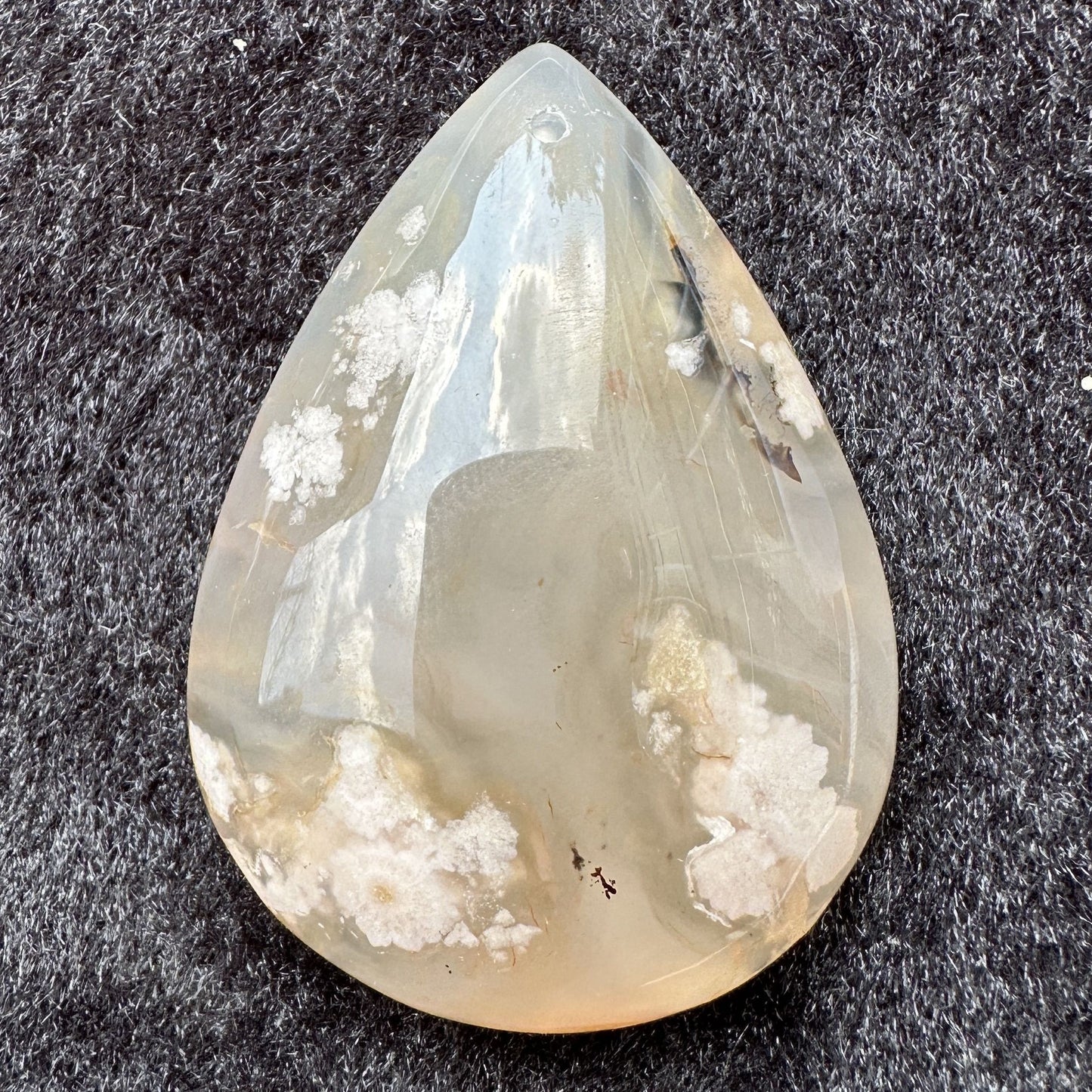 1pc Natural Flower Agate Tear Drop Pendant