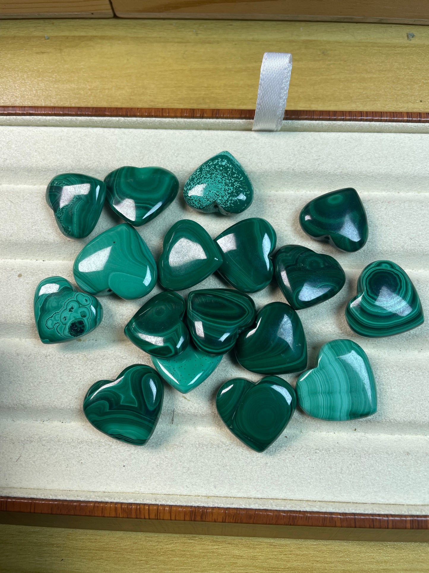 Malachite heart shape