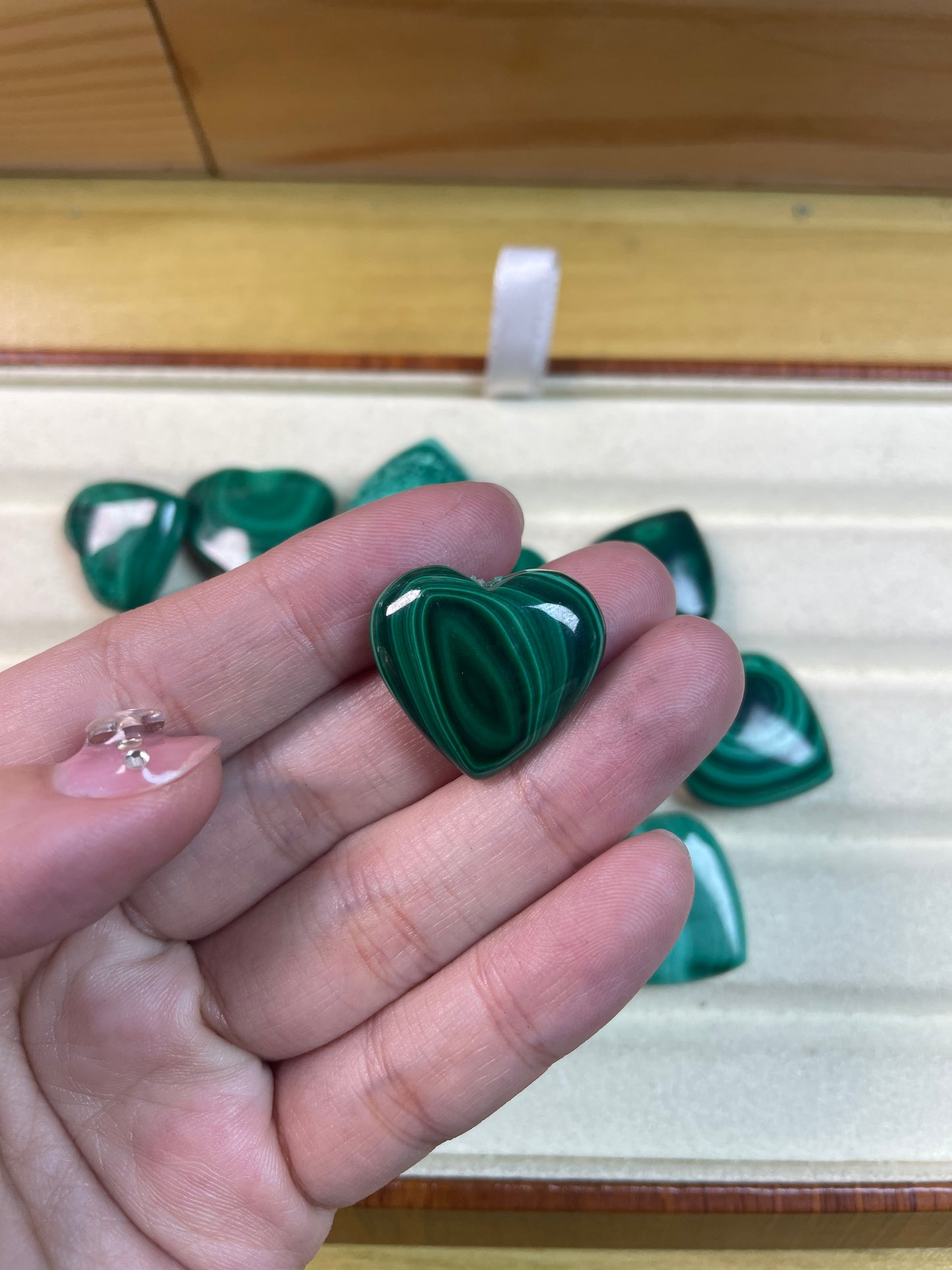 Malachite heart shape