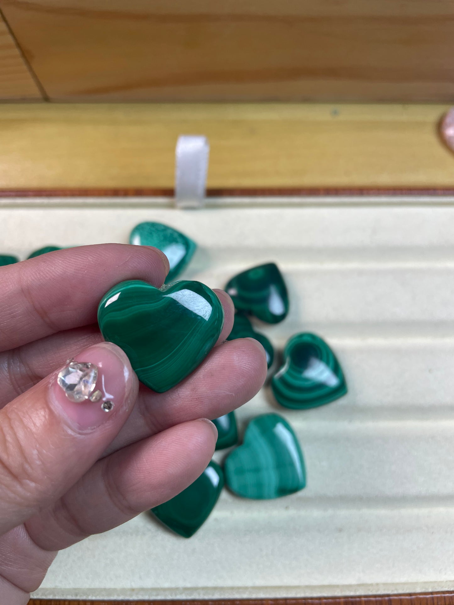 Malachite heart shape