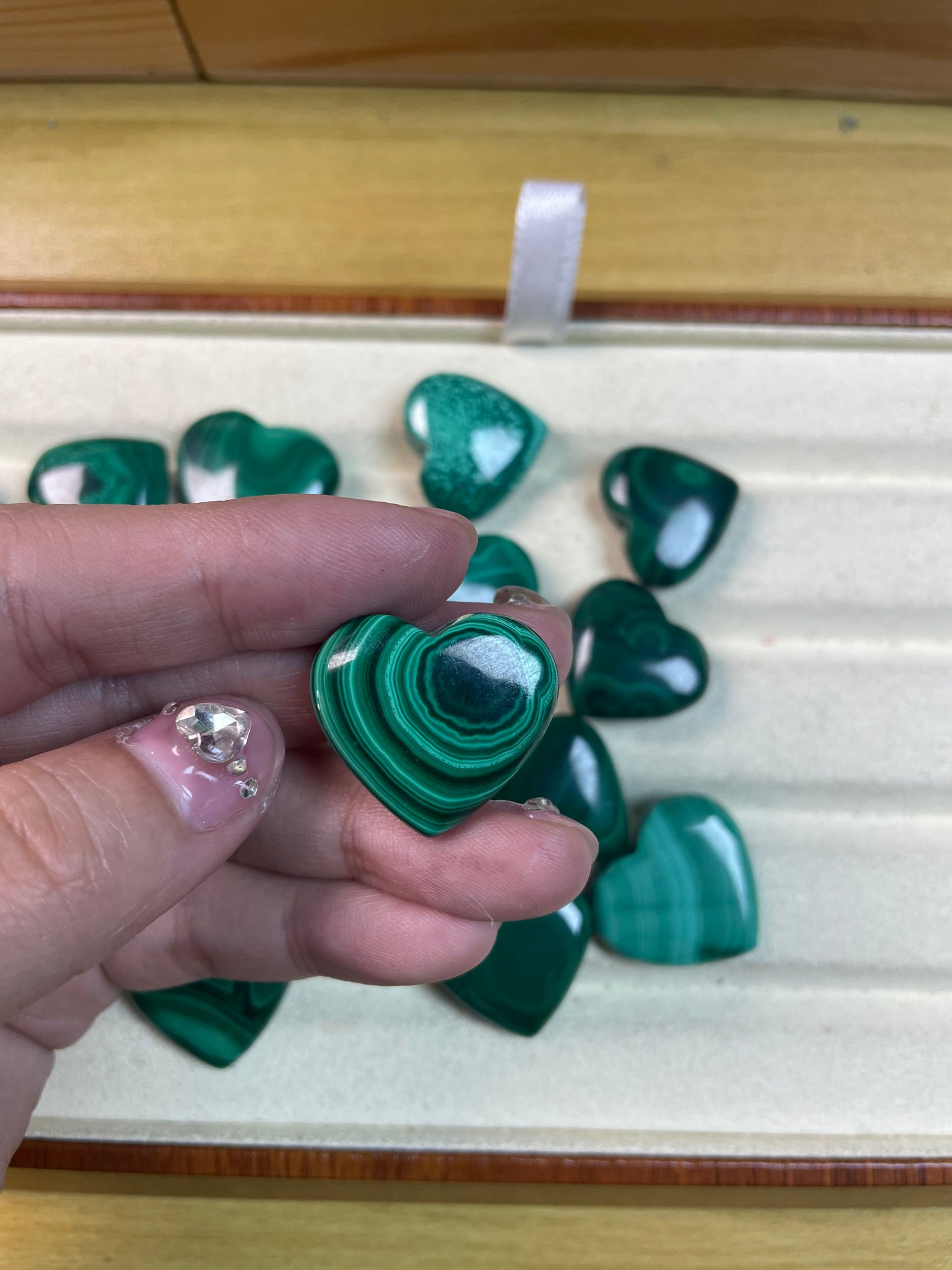 Malachite heart shape