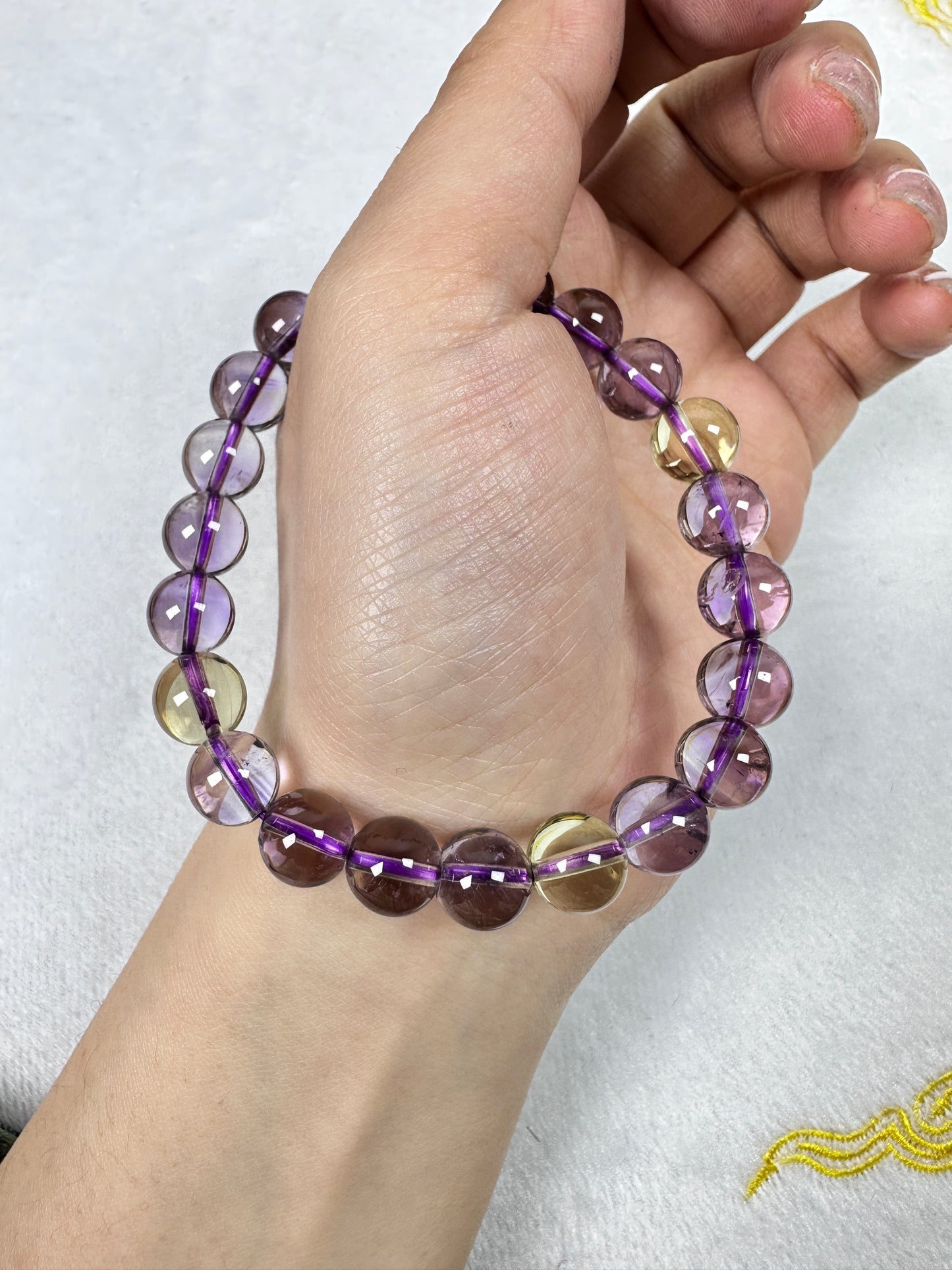 Ametrine Bracelet 8mm - Harmonious Balance and Vibrant Beauty"