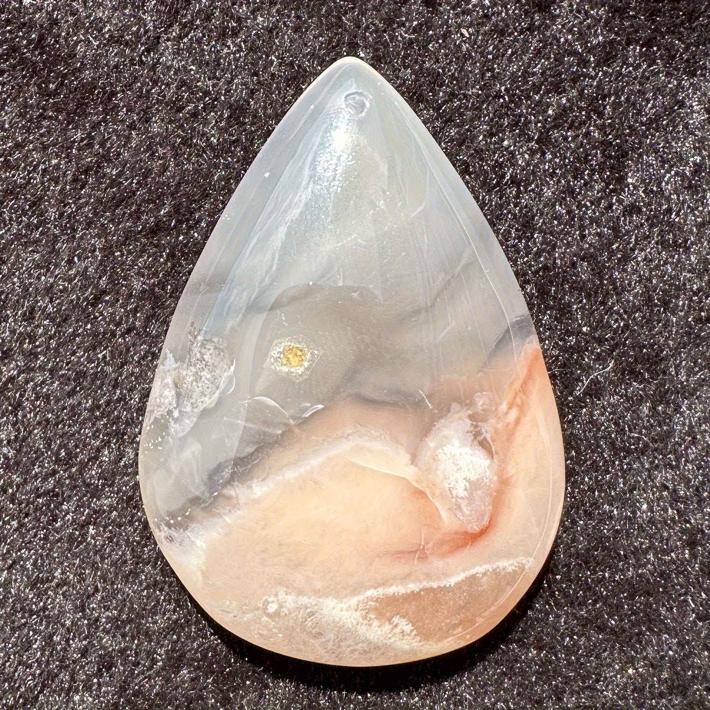 1pc Natural Flower Agate Tear Drop Pendant