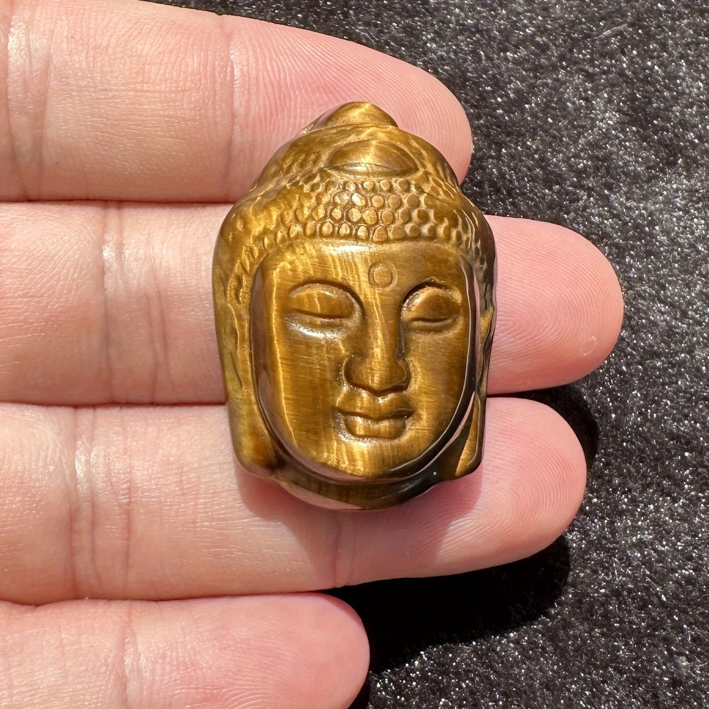 1pc Natural Tiger Eye Buddha Head Carving