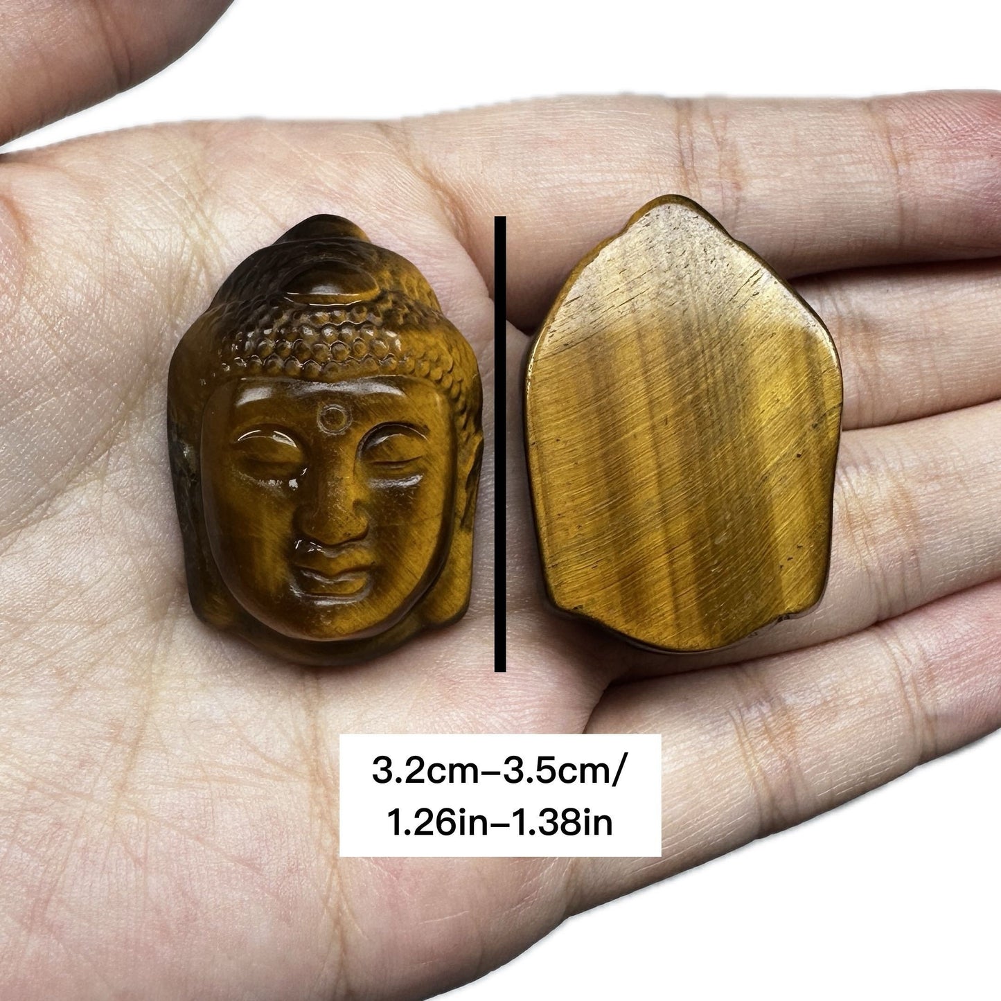 1pc Natural Tiger Eye Buddha Head Carving