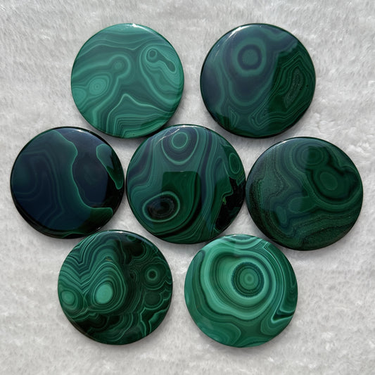 1pc Natural Malachite Polished Round Disk