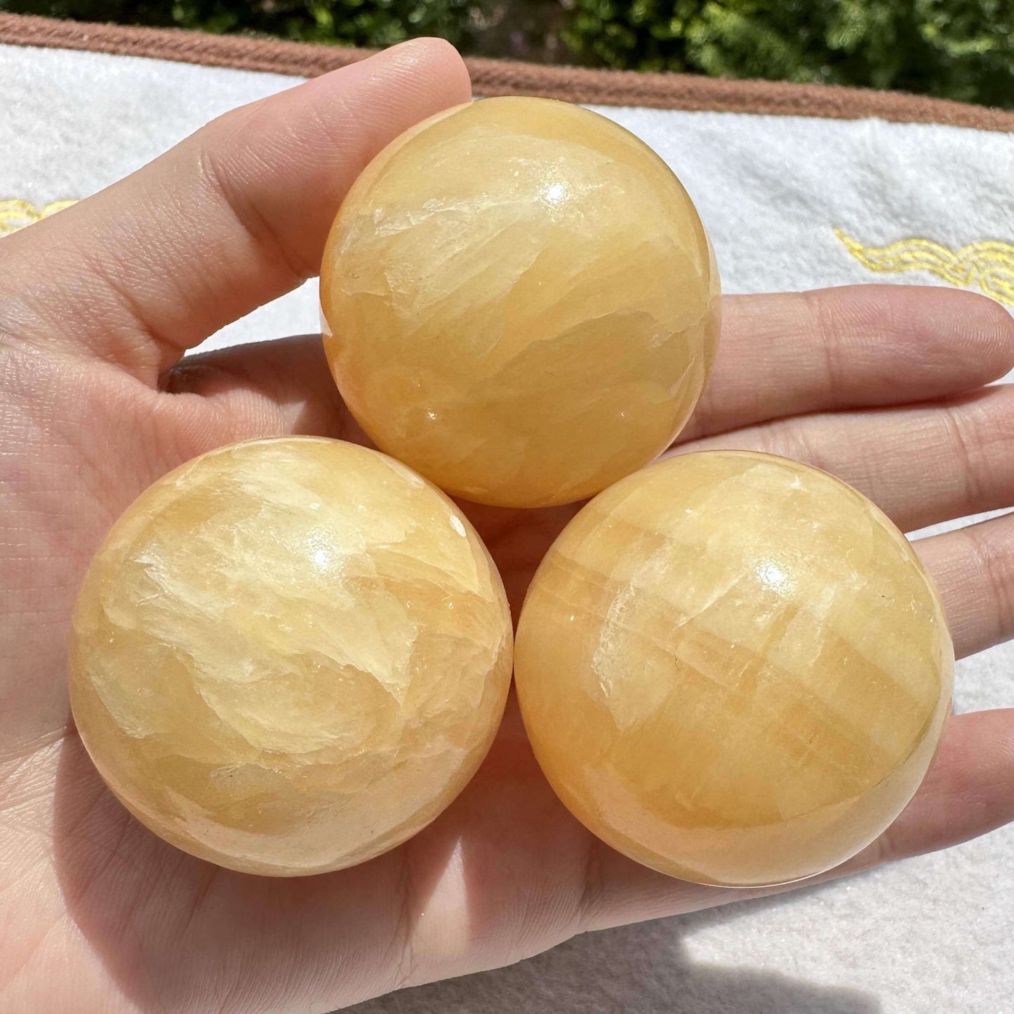 Natural Honey Calcite Mini Sphere