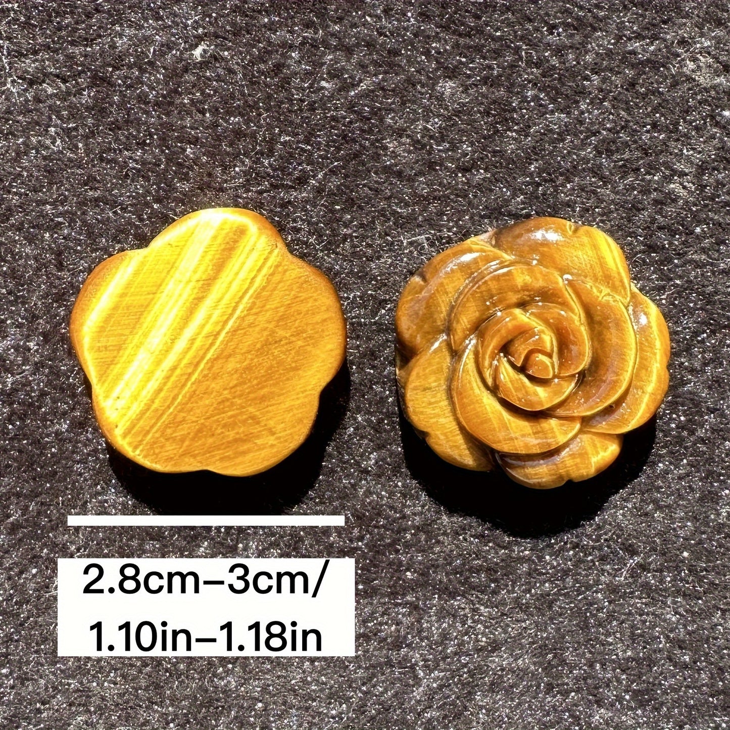 1pc Natural Tiger Eye Rose Carving