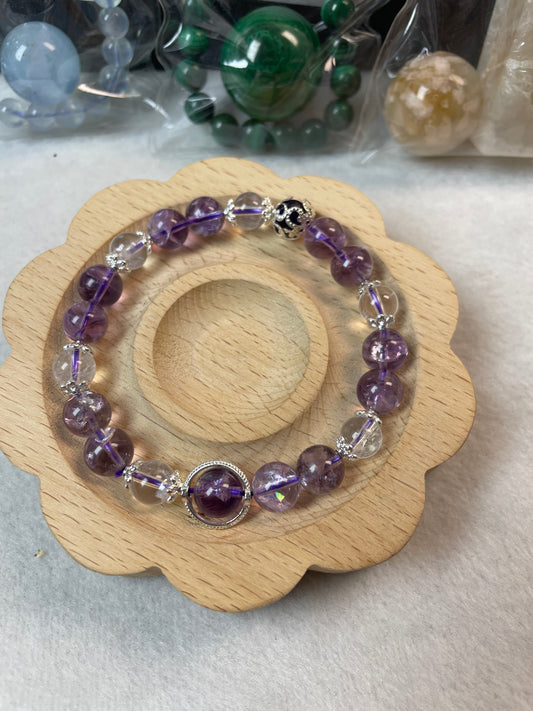 Purple azeztulite bracelet